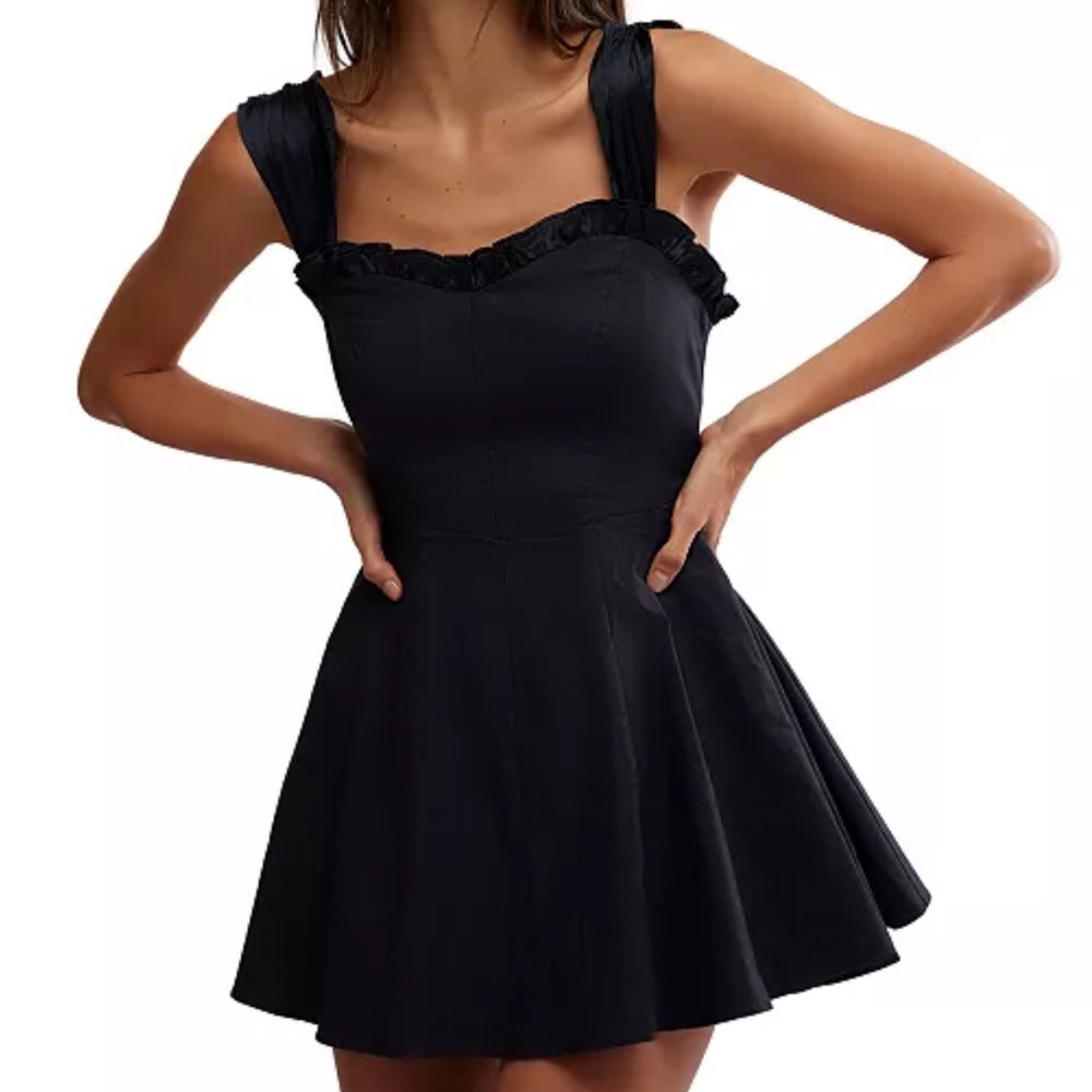 Free People Women's Midnight Magic Fit & Flare Mini Dress, SMALL 1429